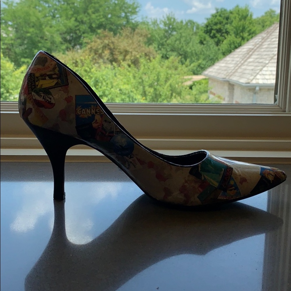 Vintage Travel-decorated high heels size 8.5 - Picture 3 of 6